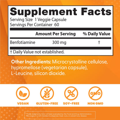 Authentic Doctor's Best BenfoPure Vitamin B1 supplement bottle showcasing non-GMO and gluten-free badges