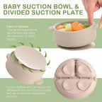Dandat silicone infant weaning utensils with suction dishes