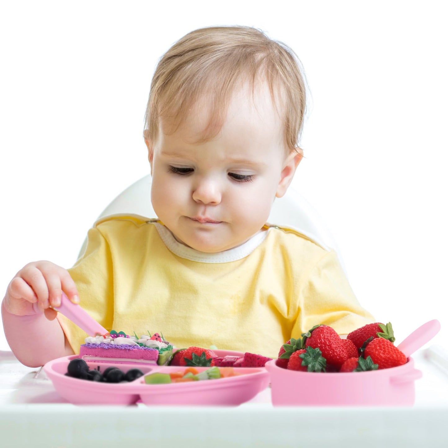 Dandat food grade silicone baby plates and bowls set