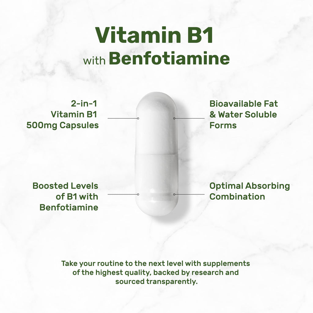 Deal Supplements Vitamin B1 dual action formula capsule closeup view