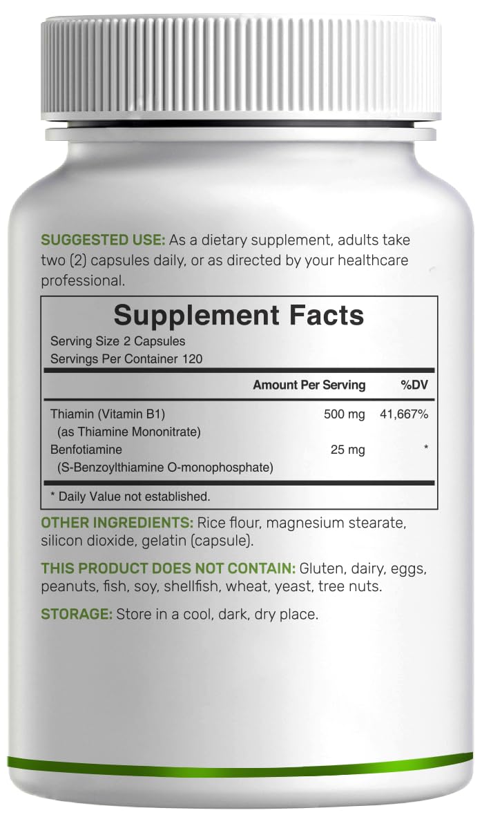 Deal Supplements Vitamin B1 500mg capsules poured out on surface