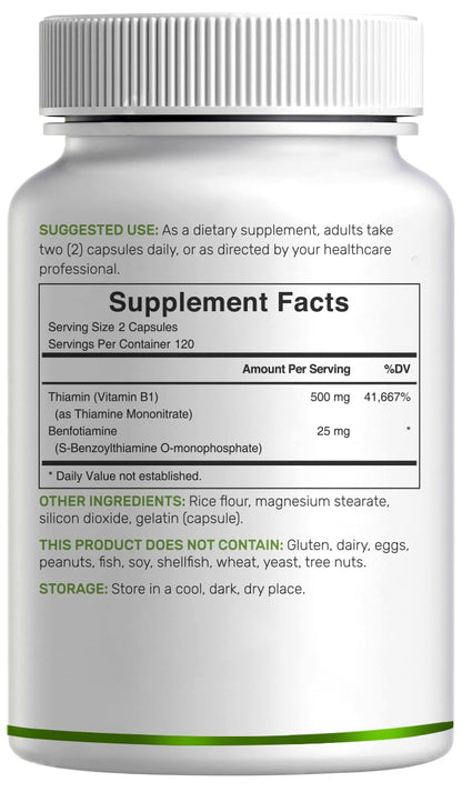 Deal Supplement B1 complex capsules size and dosage instructions