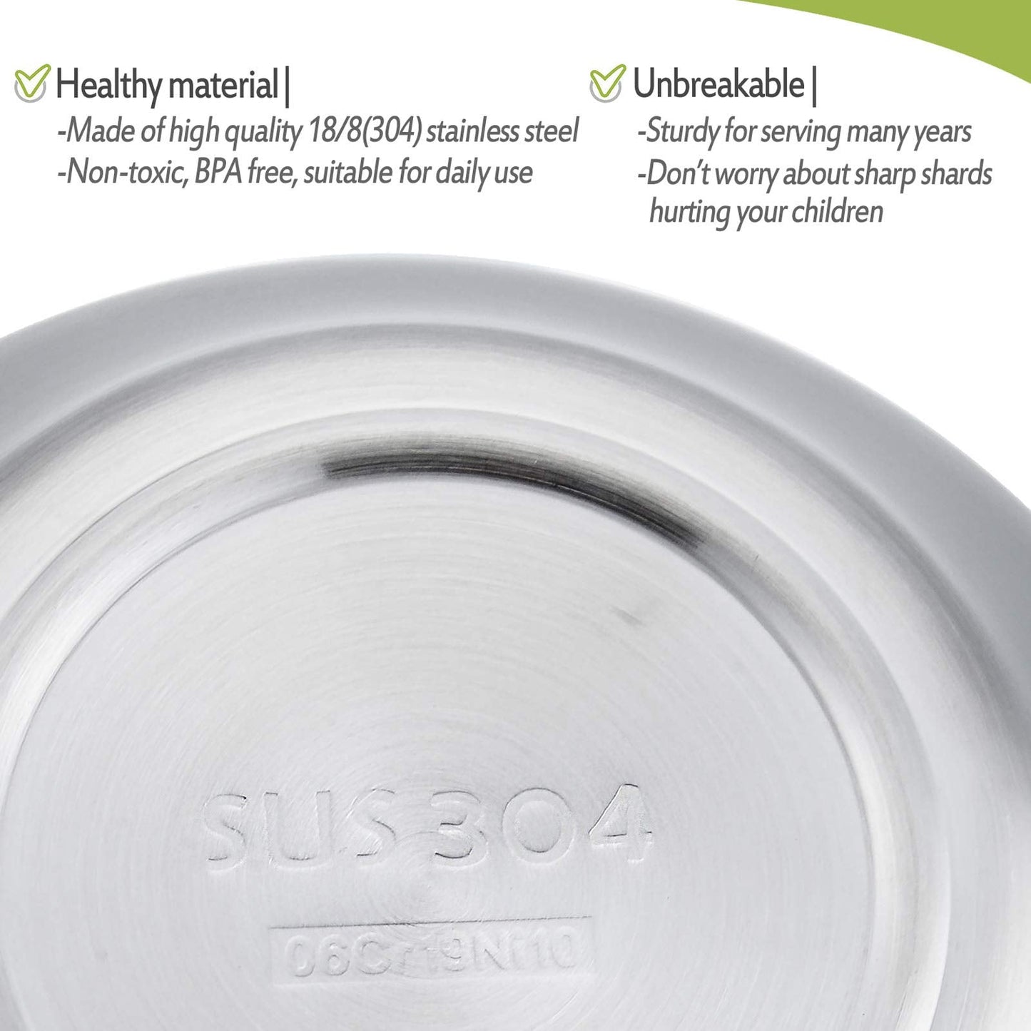 Interior view of HaWare 304 stainless steel snack bowl