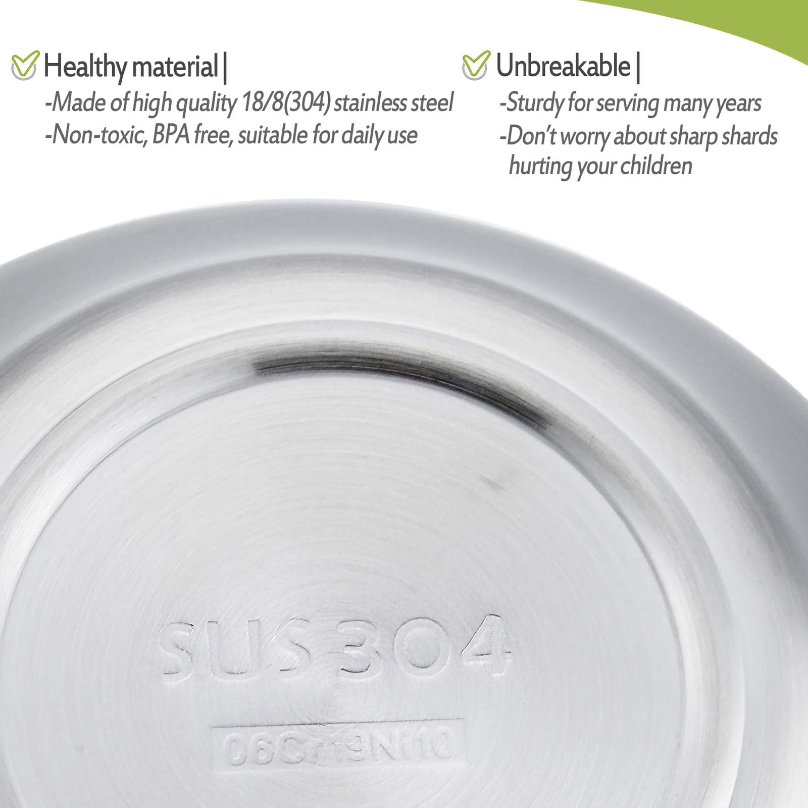 Interior view of HaWare 304 stainless steel snack bowl