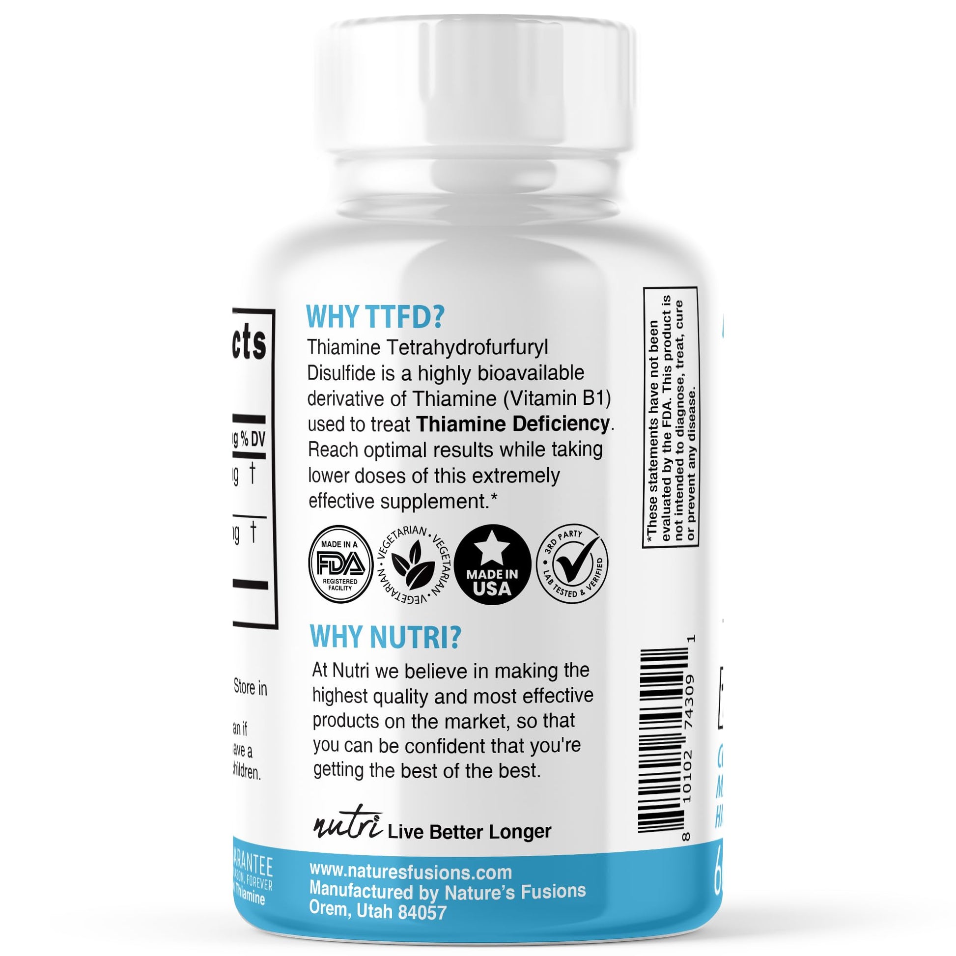 Premium vitamin B1 complex with magnesium taurinate capsules close up