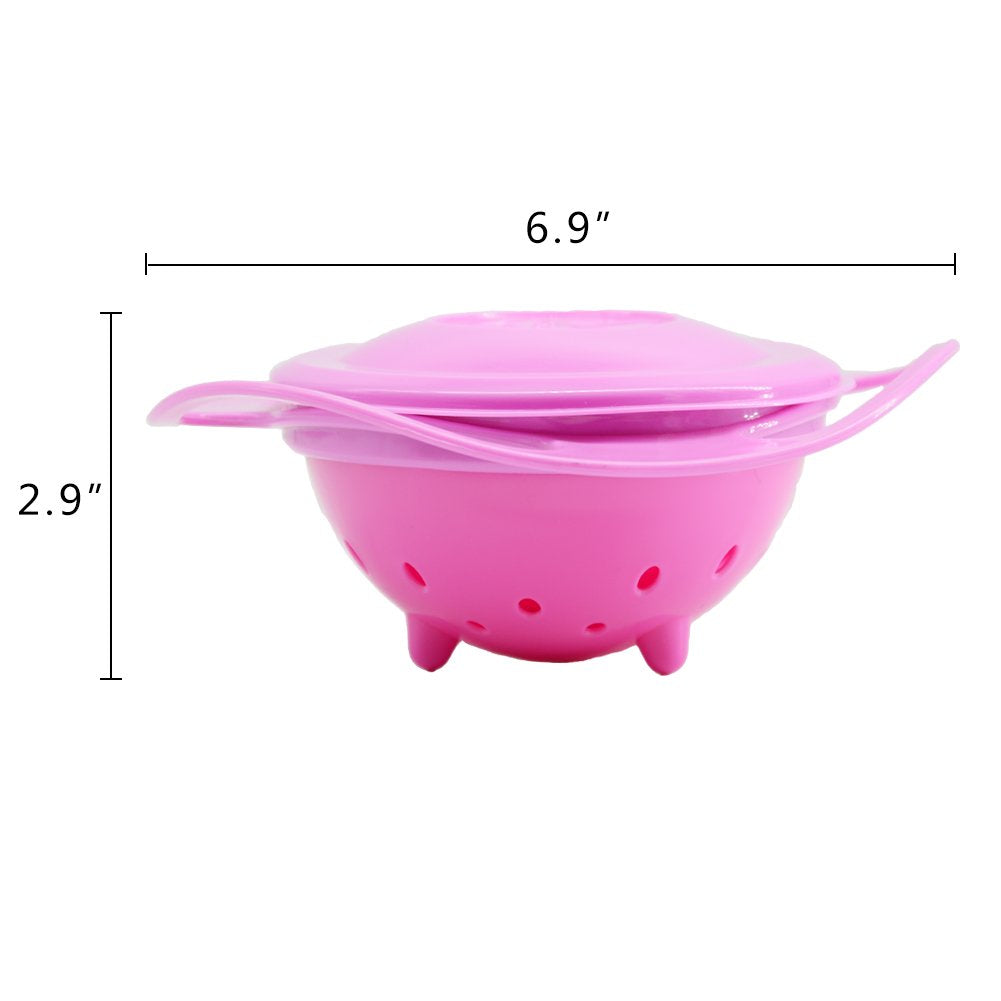 Side view of Ztl gyro bowl for kids demonstrating anti-spill design