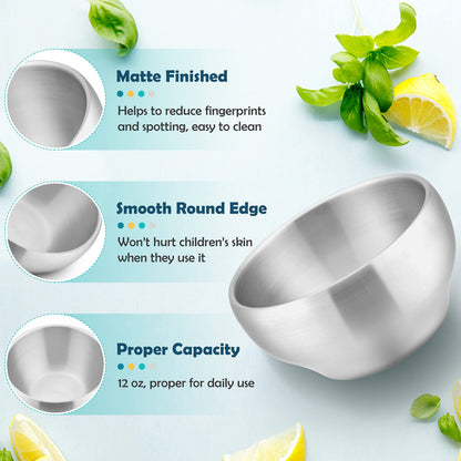 HaWare kid-friendly metal bowl with matte finish surface