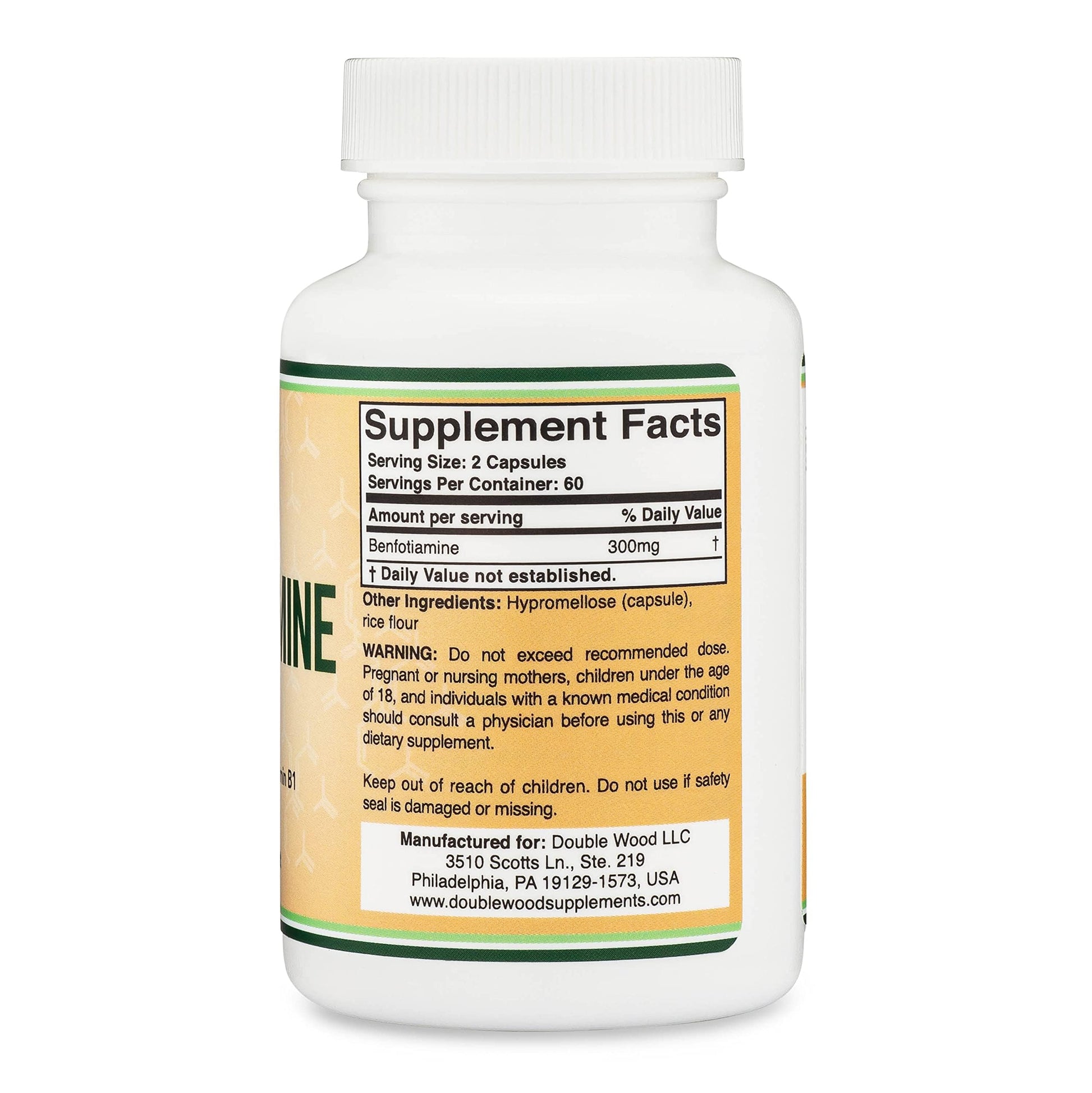 Double Wood Supplements fat soluble Vitamin B1 derivative ingredient list