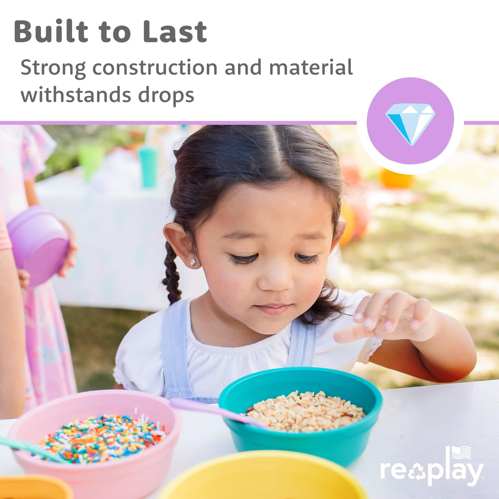 Top view of Re-Play 12 fluid ounce toddler bowls