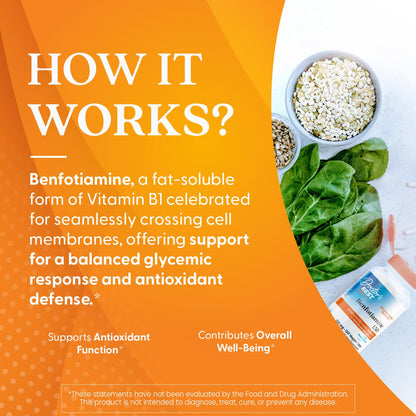 Doctor's Best Vitamin B1 thiamine derivative capsules container angled view.