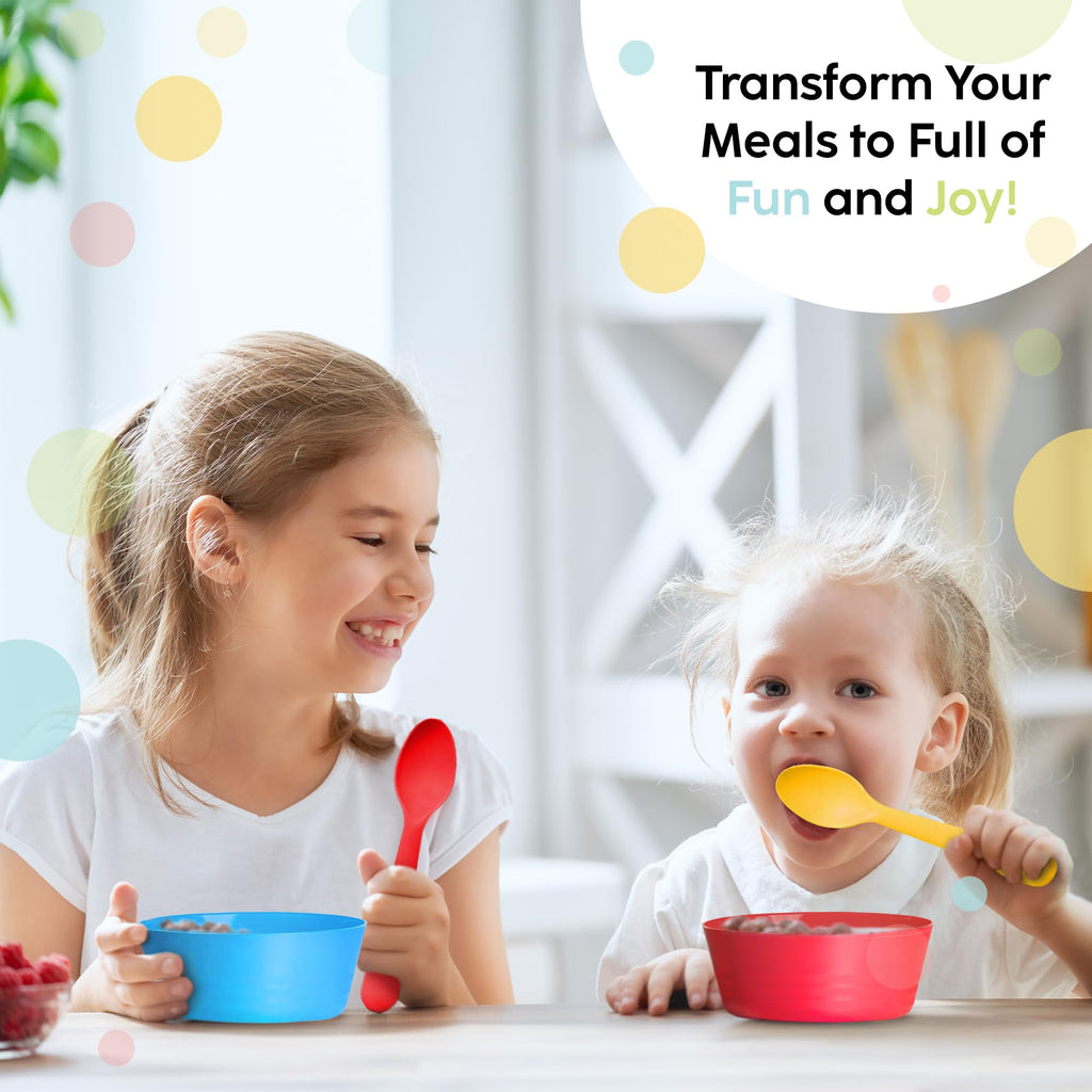 Brightly colored snack bowls for children set