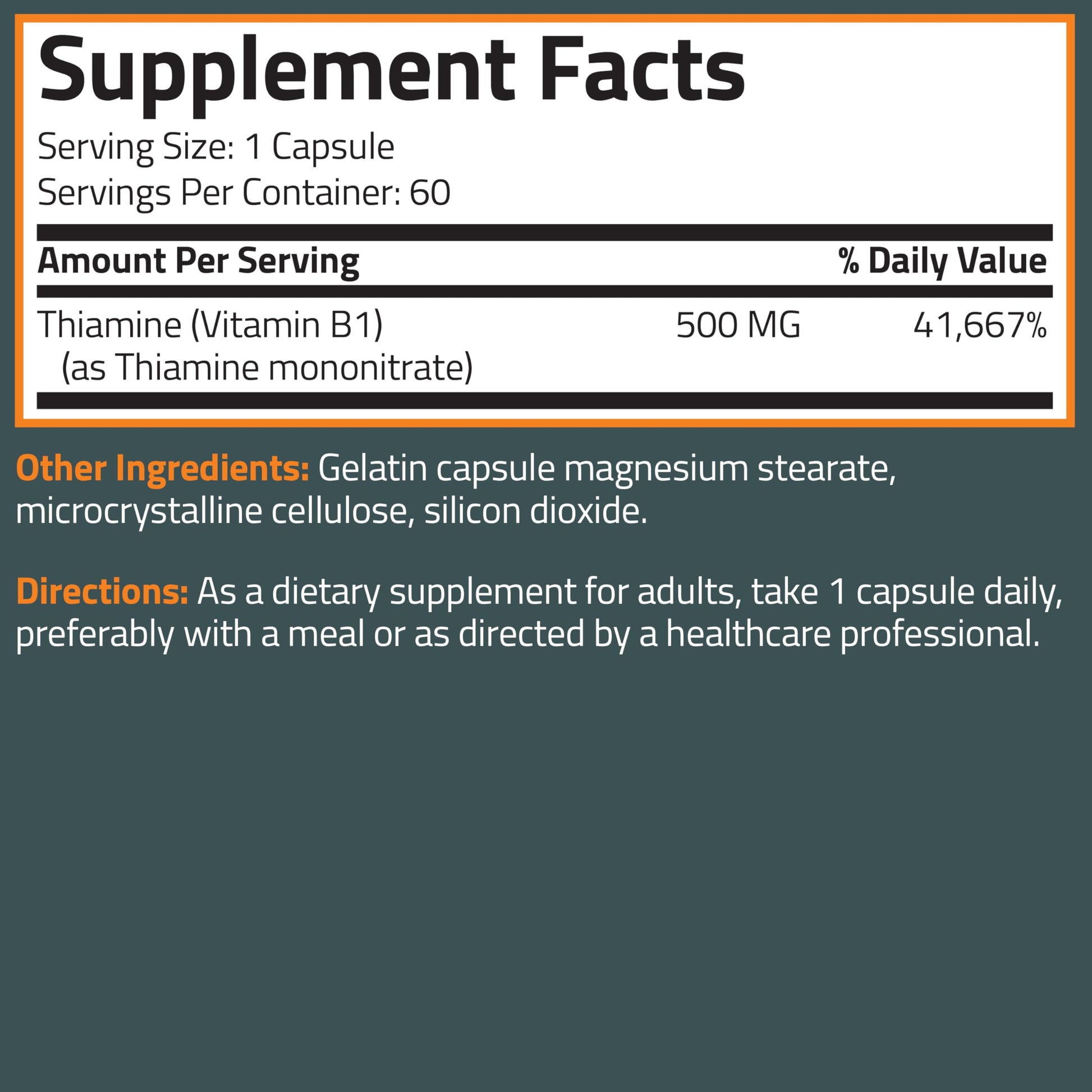 USA sourced Bronson vitamin B1 extra strength product dimensions overview