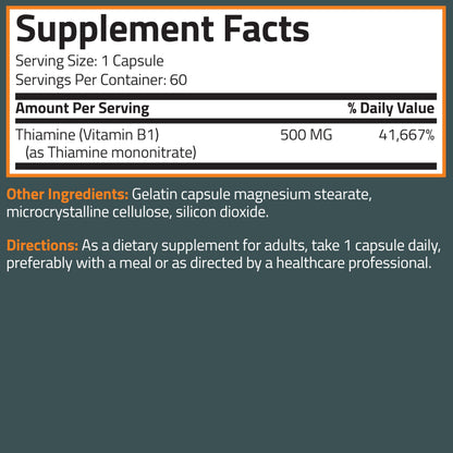 USA sourced Bronson vitamin B1 extra strength product dimensions overview