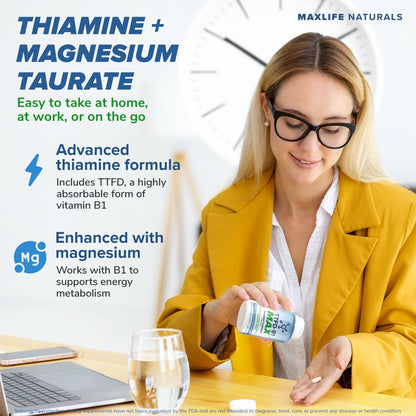 MaxLife Naturals thiamine supplement for brain focus and nerve function support