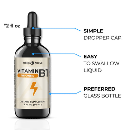 High potency unflavored vitamin B1 drops ideal for keto lifestyle energy support.