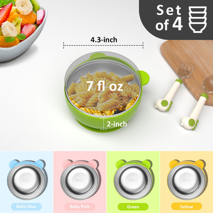 Side view of Bakpoco toddler suction bowl showing silicone base
