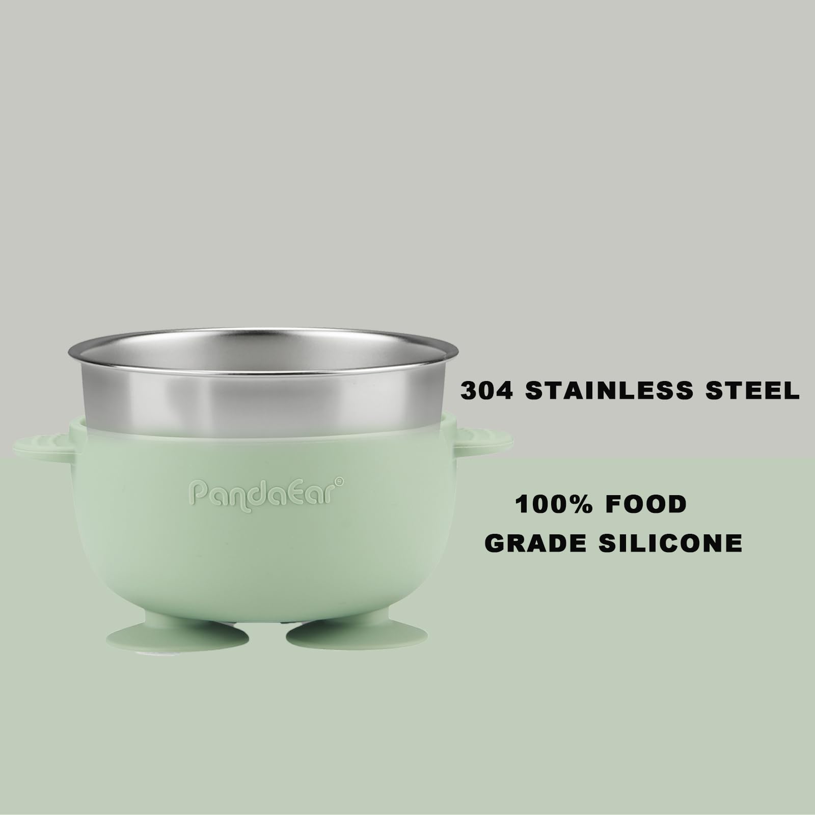 Close up of PandaEar BPA-free silicone spoons with choke guard