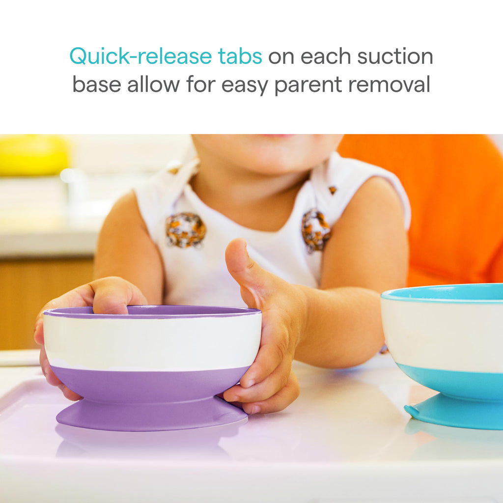 Side view of Munchkin baby bowl showing suction base