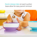Side view of Munchkin baby bowl showing suction base