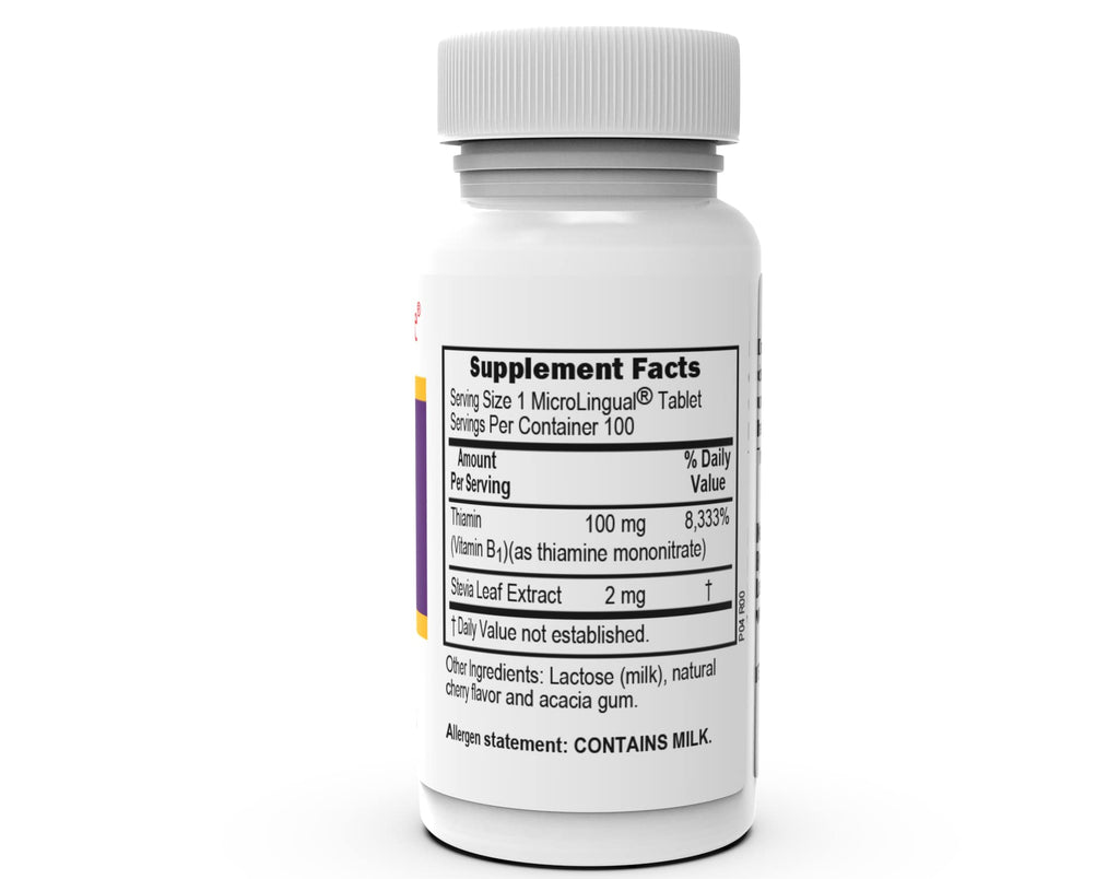 Superior Source vitamin B1 ingredients and nutrition facts panel