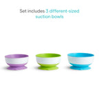 Top down view of Munchkin feeding bowls for toddlers