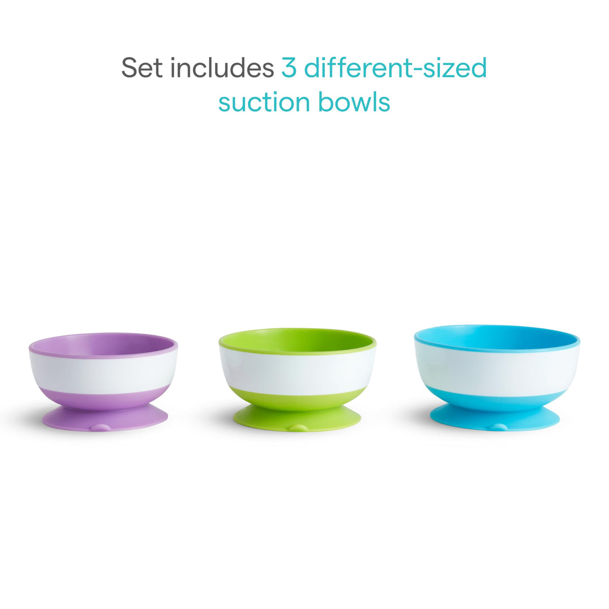 Top down view of Munchkin feeding bowls for toddlers