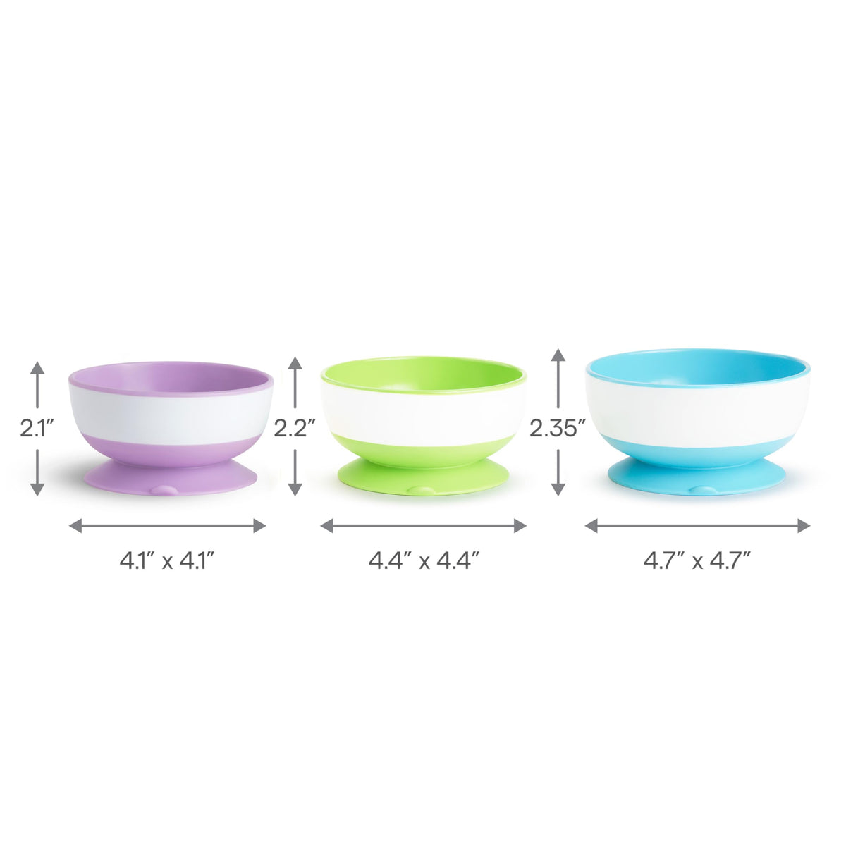 Baby eating from Munchkin stay put suction bowl
