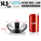 Top view of Miusco 304 stainless steel snack bowls