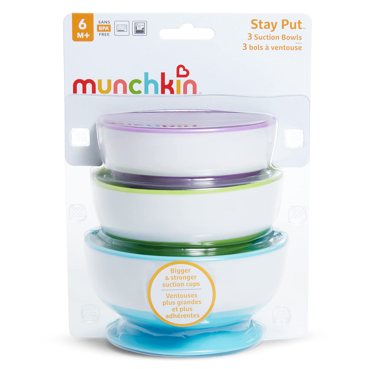 Munchkin 3 pack suction bowls packaging and contents