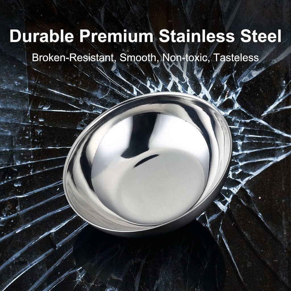 Miusco stainless steel bowl showing depth and thickened rim
