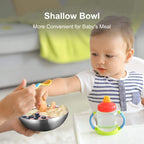 Miusco stainless steel bowl holding toddler food