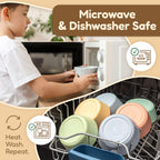 Stack of 6 non-toxic wheat straw bowls for children