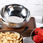 Close up of Miusco food grade stainless steel bowl texture