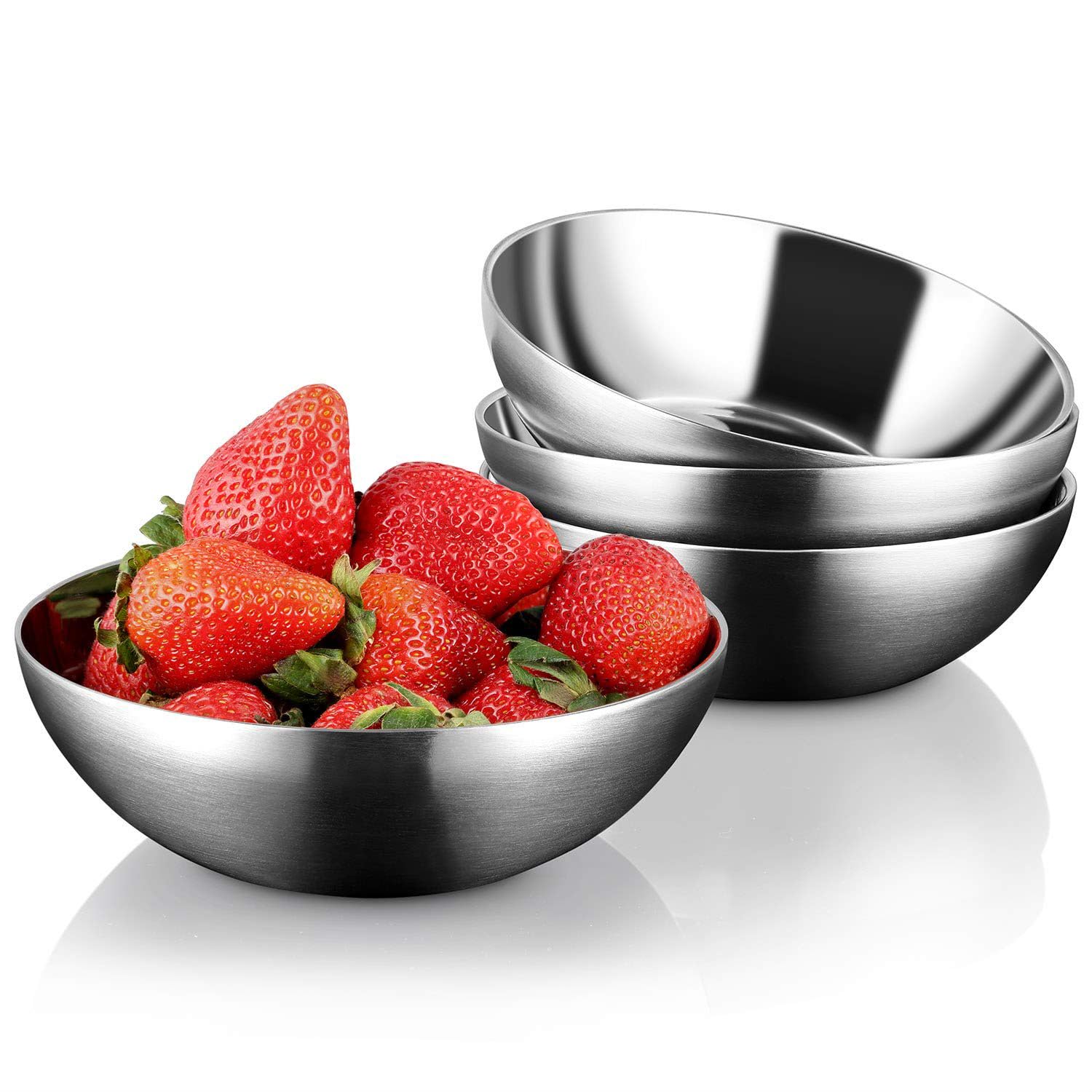 Miusco stainless steel bowl set in gift packaging
