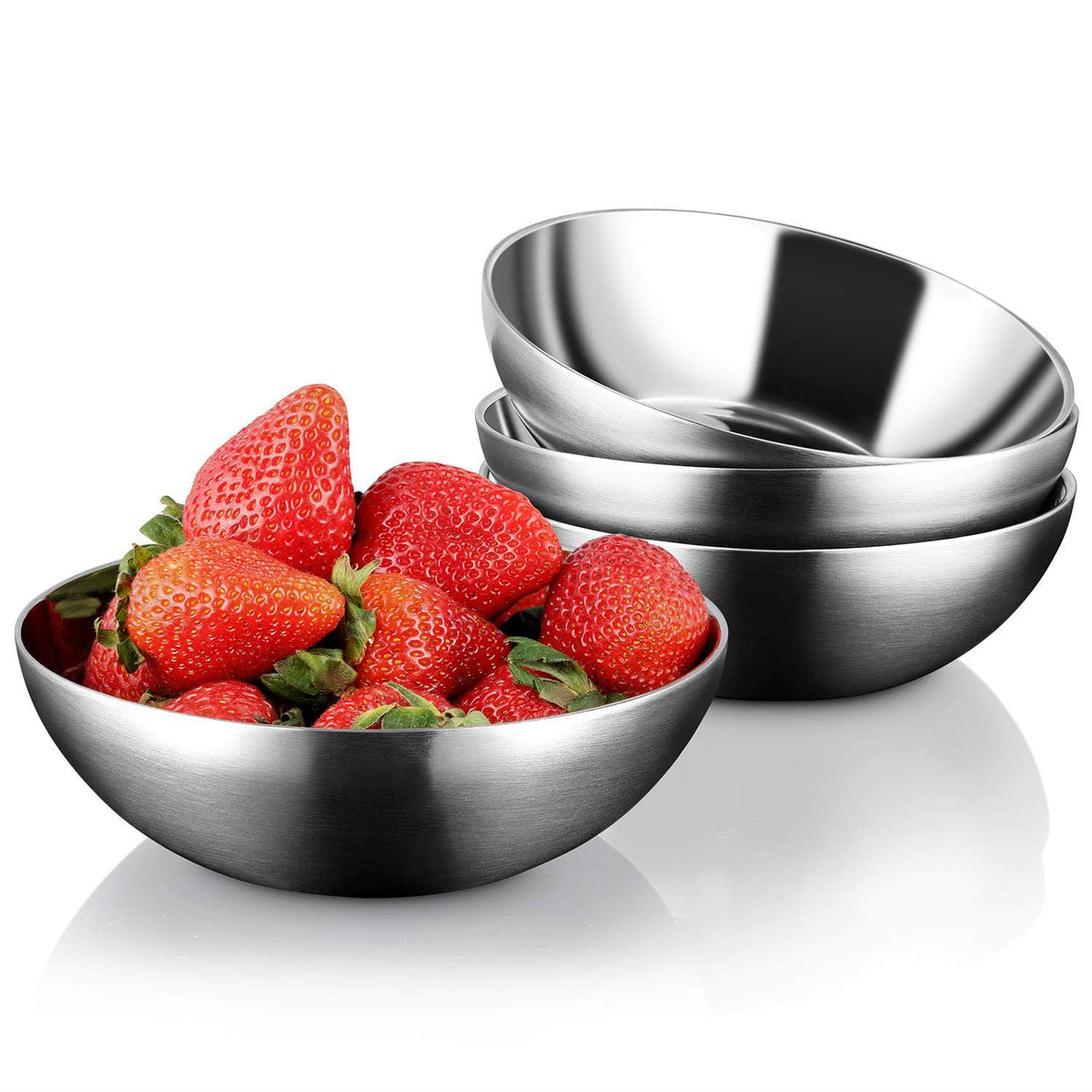 Miusco stainless steel bowl set in gift packaging