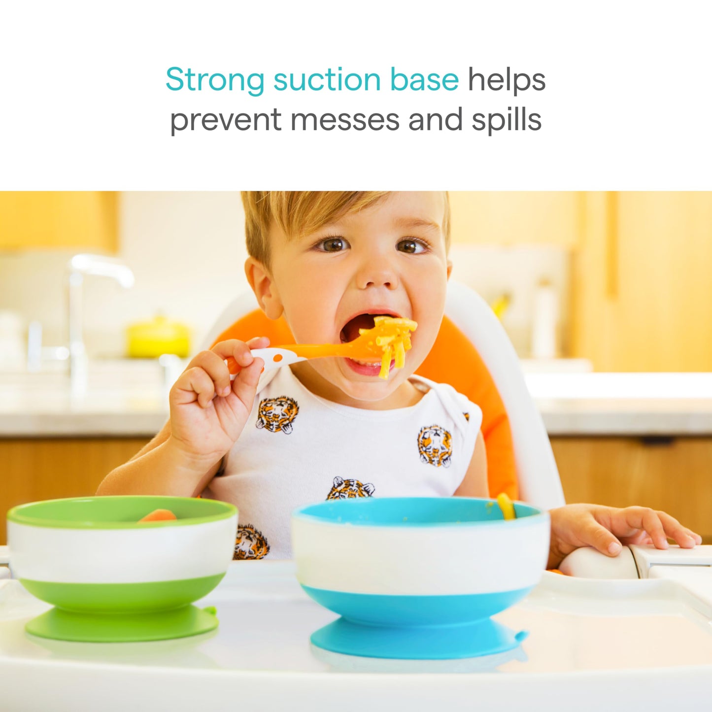 Munchkin baby bowls with suction base feature
