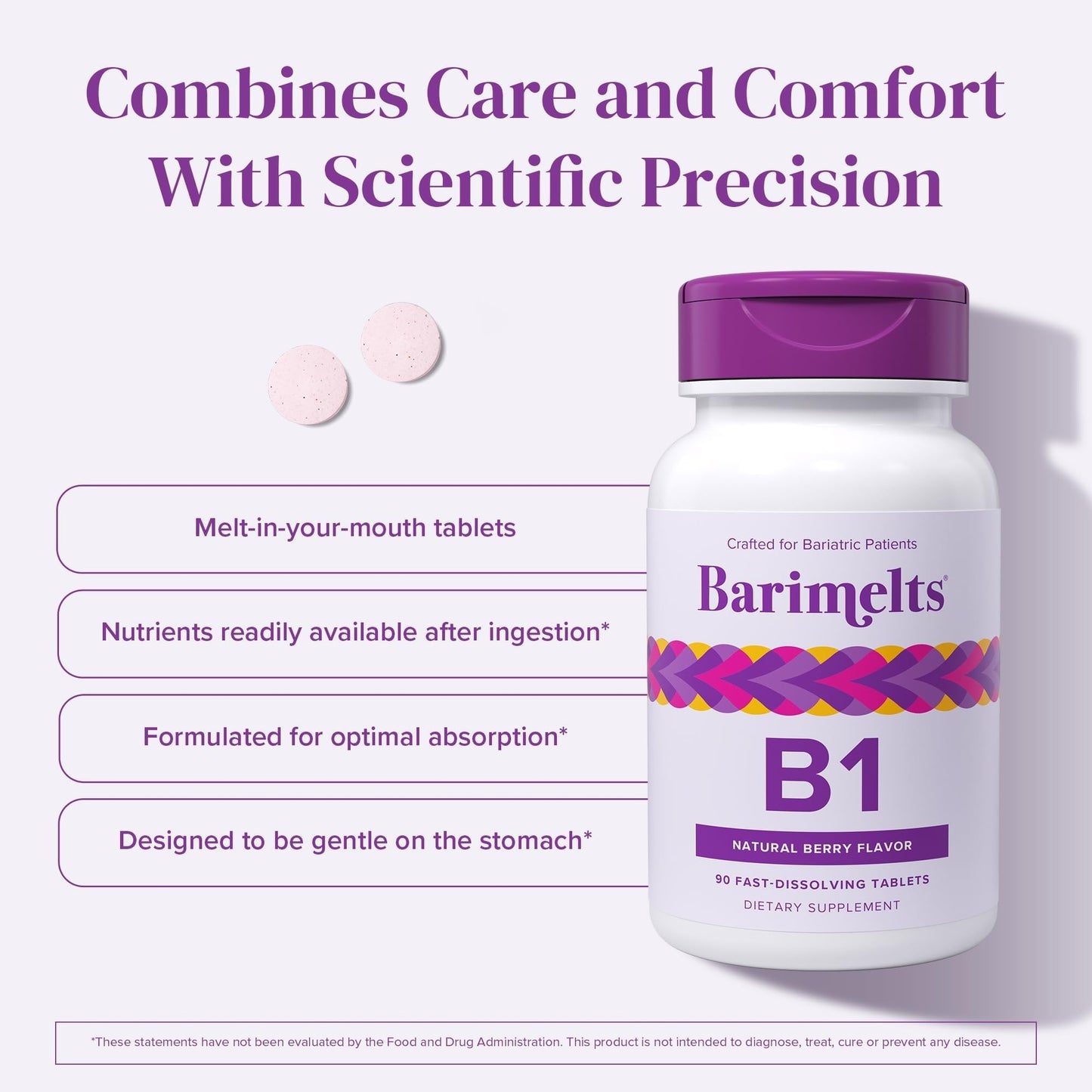 BariMelts fast melting post bariatric surgery tablets packaging design