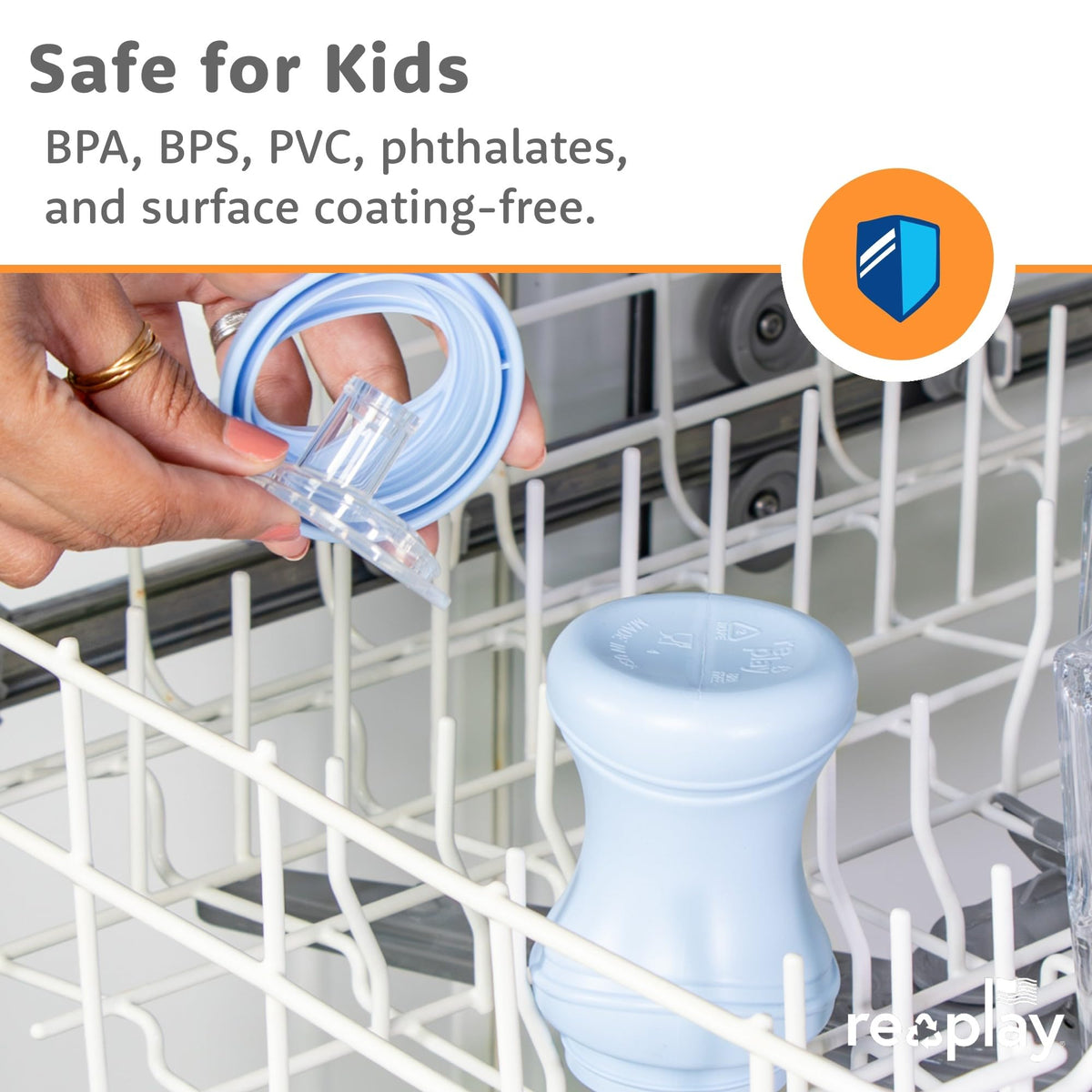 Re Play recycled plastic sippy cup with travel lid attached