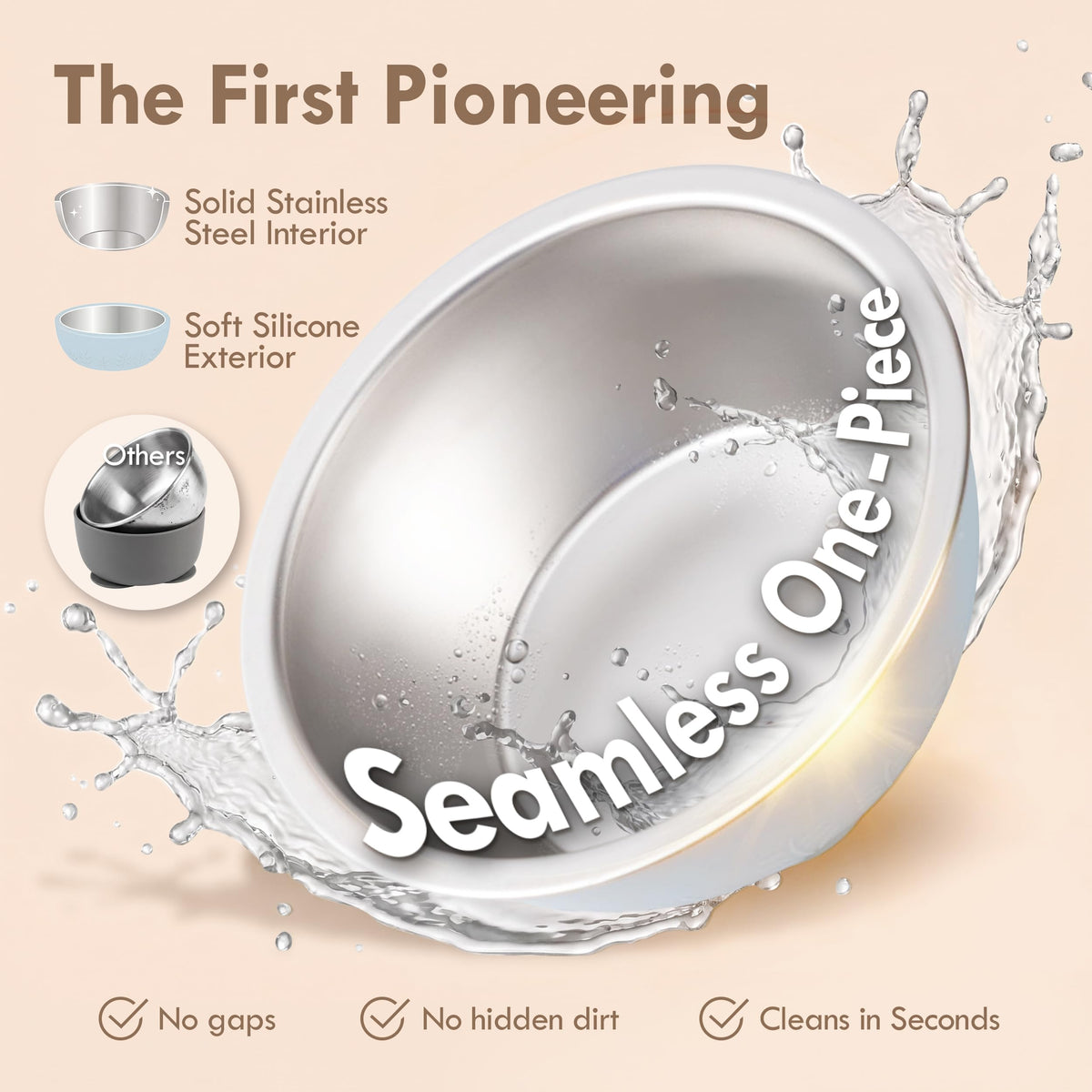 Moonkie stainless steel bowl seamless interior design