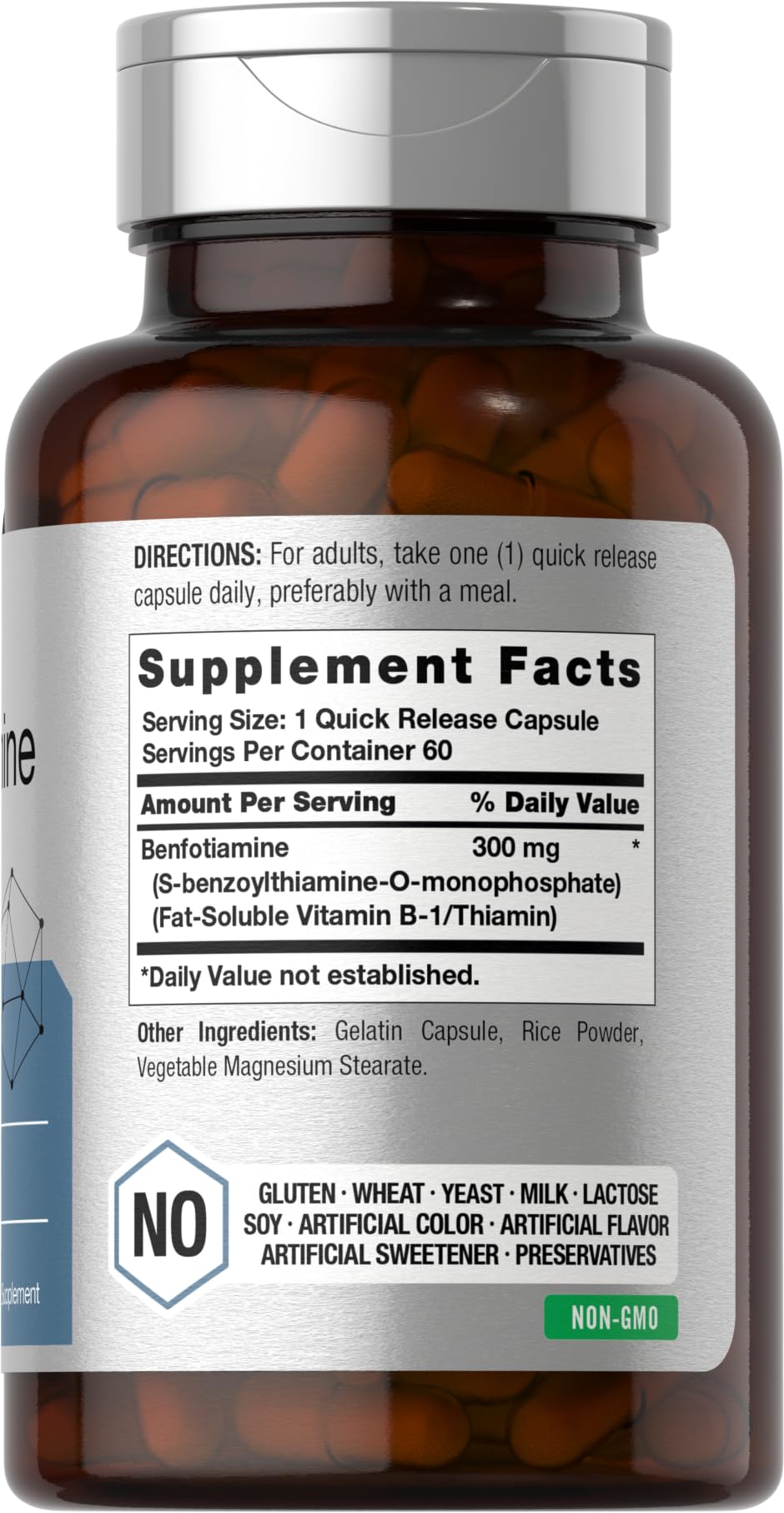 Horbäach Benfotiamine dietary supplement label details