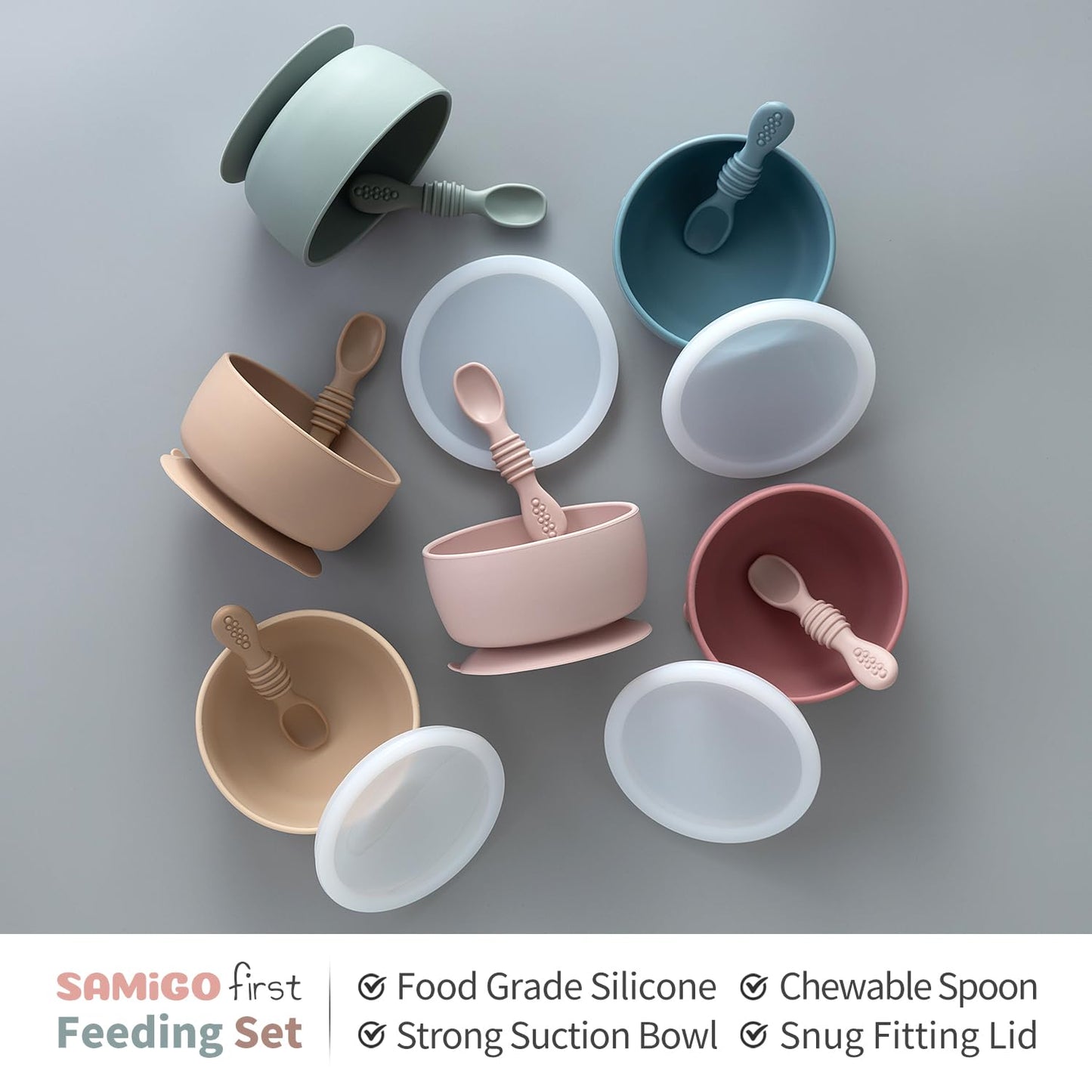 Side profile of Samigo dual-ended silicone training spoon