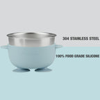Top view of PandaEar stainless steel toddler feeding bowls