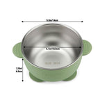 PandaEar baby suction bowls showing interior stainless steel finish