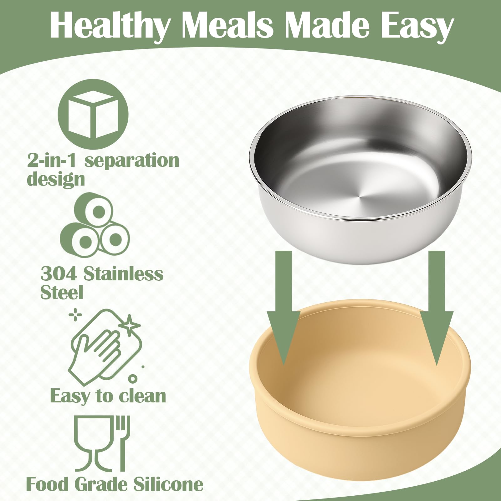 Mity Rain unbreakable stainless steel baby bowl with suction technology