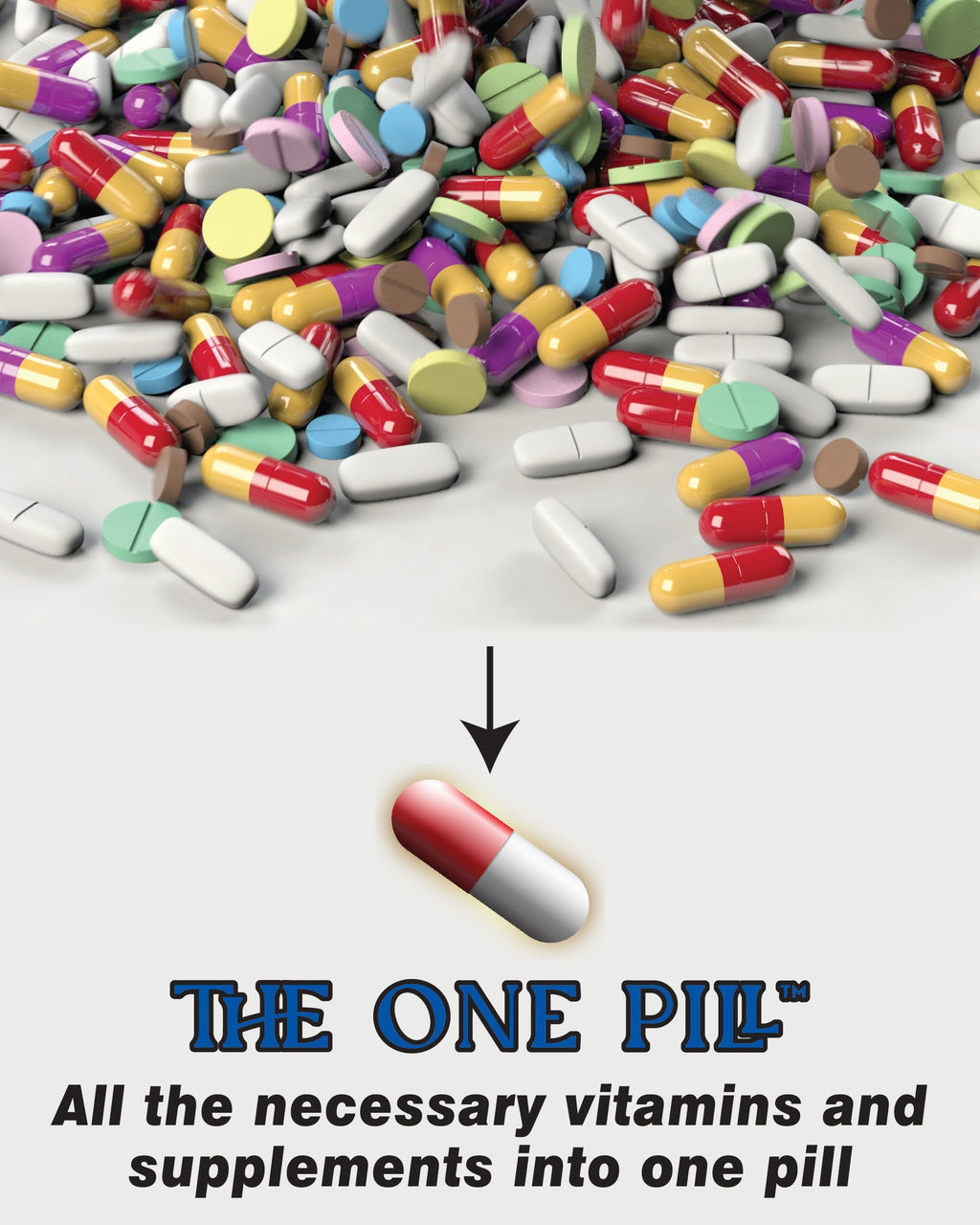 The One Pill TTFD 50mg capsules arranged for daily health support