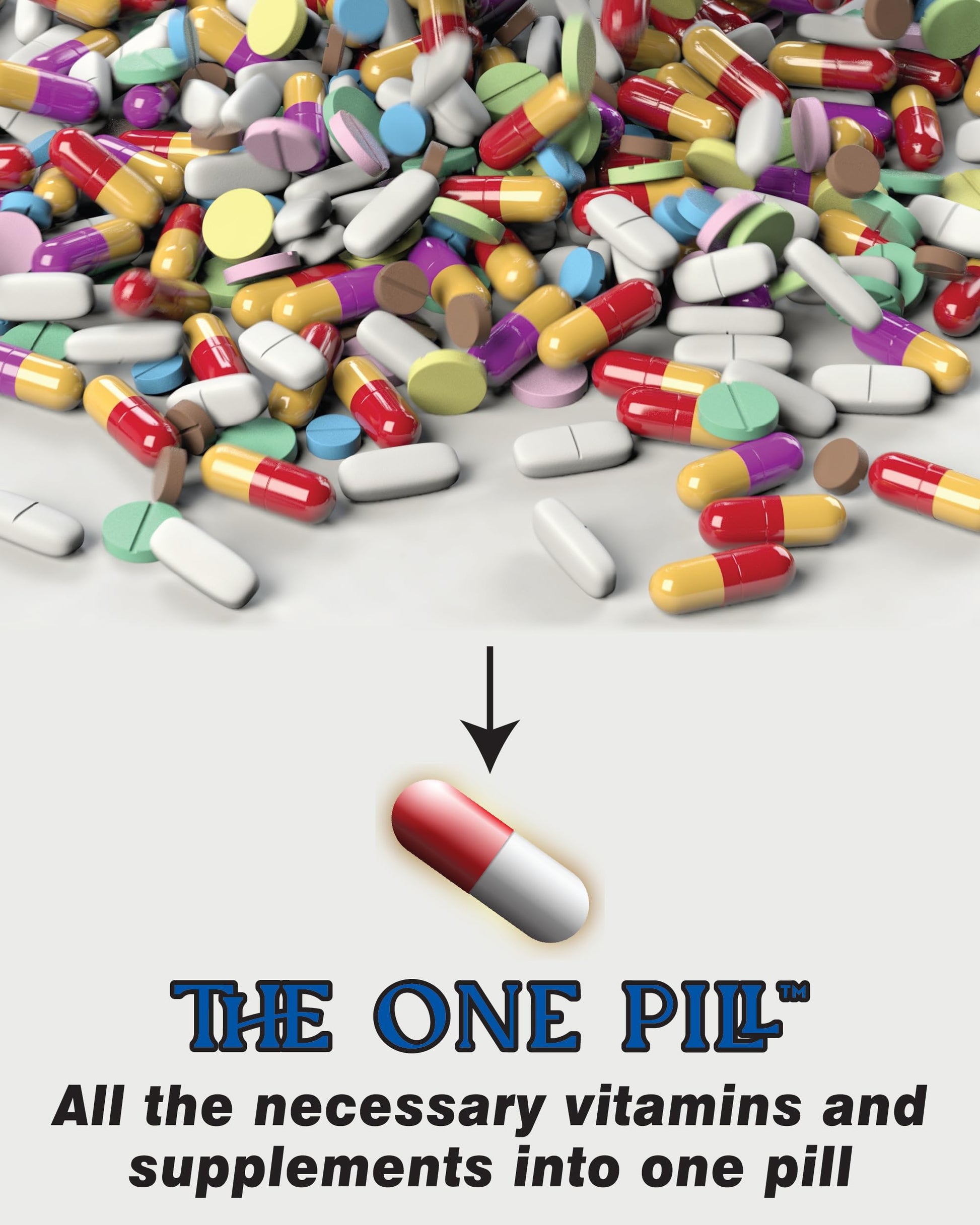 The One Pill Thiamine TTFD 50mg side view detailing recommended daily usage instructions for optimal metabolism