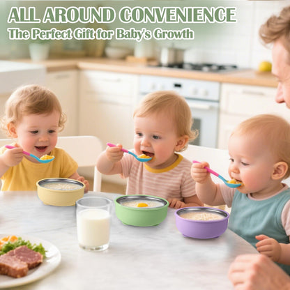 Side view of Mity Rain baby feeding bowls on high chair tray