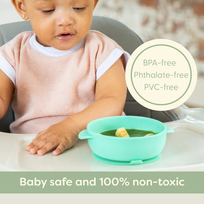 UpwardBaby 4 piece silicone feeding set with easy grip spoon