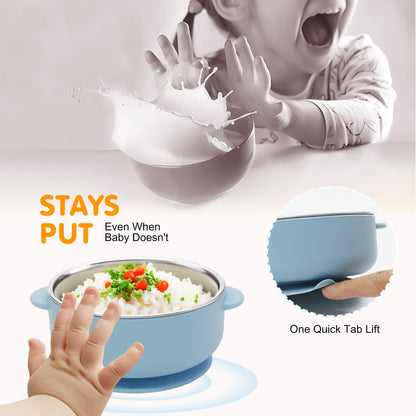 Close up of food grade SUS304 stainless steel baby bowl texture