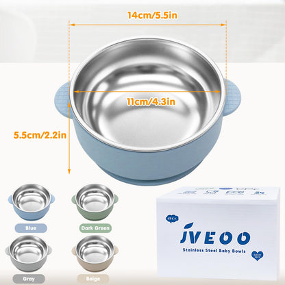 Jveoo baby feeding bowl set with suction base detached